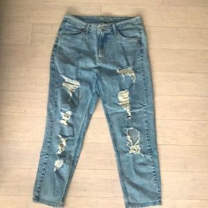 Junior Medium washed mom jeans